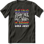 Gay Glitter | Pride T-Shirt | Grappig LHBTIQ+ / LGBTQ / Gay / Homo / Lesbi Cadeau Shirt | Dames - Heren - Unisex | Tshirt Kleding Kado | - Donker Grijs - 3XL