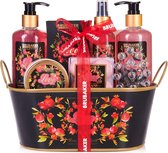 BRUBAKER Beautyset Love With Passion Fruit - Bad en Body Set - 12-delige Cadeauset in Decoratie Kuipje - Valentijn cadeau