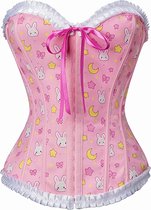 Vrouwen Lace Up Boned Overbust Corset Bustier Bodyshaper Top  - Valentijn cadeautje voor haar