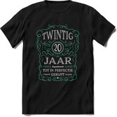 20 Jaar Legendarisch Gerijpt T-Shirt | Aqua - Grijs | Grappig Verjaardag en Feest Cadeau Shirt | Dames - Heren - Unisex | Tshirt Kleding Kado | - Zwart - S