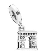 Tracelet - Zilveren bedels - Bedel Arc de Triomphe Parijs | Charm bedel | 925 Sterling Zilver - Pandora compatible - Met 925 Zilver Certificaat - In Leuke cadeauverpakking - Valent