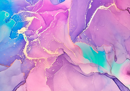 Papier peint non tissé peint intissé Marble XXL – fotobehang – 368 x 254 cm – Violet Rose