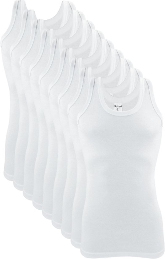9 stuks SQOTTON onderhemd - 100% katoen - Wit - Maat S