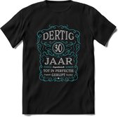 30 Jaar Legendarisch Gerijpt T-Shirt | Lichtblauw - Grijs | Grappig Verjaardag en Feest Cadeau Shirt | Dames - Heren - Unisex | Tshirt Kleding Kado | - Zwart - XXL