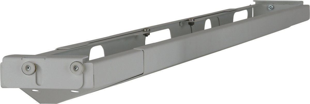 Stealth Kabelgoot onder bureau of zit- statafel - 115cm tot 195cm verstelbaar - Aluminium kleur - metaal - staal -ruimte voor verdeeldoos
