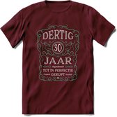 30 Jaar Legendarisch Gerijpt T-Shirt | Aqua - Grijs | Grappig Verjaardag en Feest Cadeau Shirt | Dames - Heren - Unisex | Tshirt Kleding Kado | - Burgundy - S