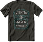 50 Jaar Legendarisch Gerijpt T-Shirt | Lichtblauw - Grijs | Grappig Verjaardag en Feest Cadeau Shirt | Dames - Heren - Unisex | Tshirt Kleding Kado | - Donker Grijs - L