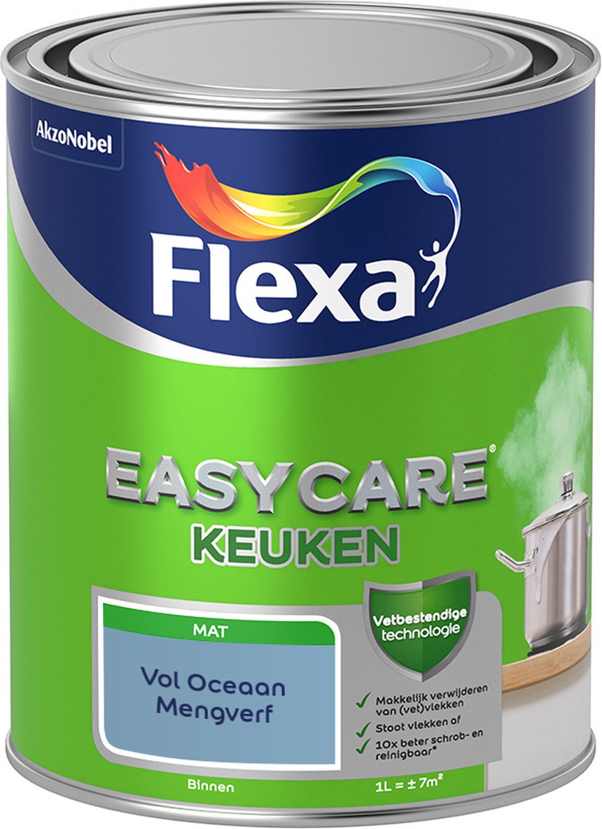 Flexa Easycare Muurverf - Keuken - Mat - Mengkleur - Vol Oceaan - 1 liter