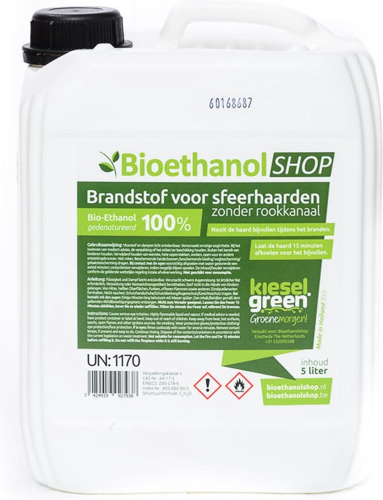 Bioethanolshop 5 Liter Bioethanol 100% bio ethanol biobrandstof in Jerrycan  | bol.com