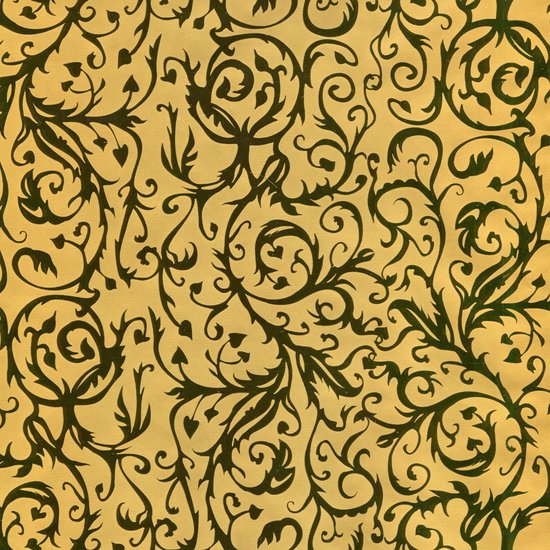 Papier cadeau baroque doré - 300 x 70 cm - 6 rouleaux