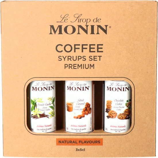 Monin Koffiesiropen MIX Set Klein 3x 5cl (Chocolate Cookie, Salted Caramel en...