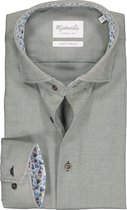 Michaelis slim fit overhemd - Oxford - groen (contrast) - Strijkvrij - Boordmaat: 38