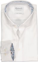 Michaelis slim fit overhemd - Oxford - wit (contrast) - Strijkvrij - Boordmaat: 41