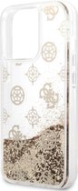 CG MOBILE Guess Liquid Glitter Case Electroplated Peony Logo Compatibel voor iPhone 13 Pro Max (6,7")