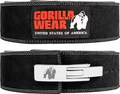 Gorilla Wear 4 Inch Leren Lever Lifting Belt - Zwart - S/M