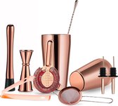YONO Cocktail Set 10-Delig - RVS Cocktailshaker 800ml met Bar Accessoires - Rose Gold