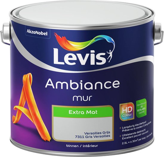 Levis Ambiance Muurverf - Extra Mat - Versailles Grijs - 2.5L