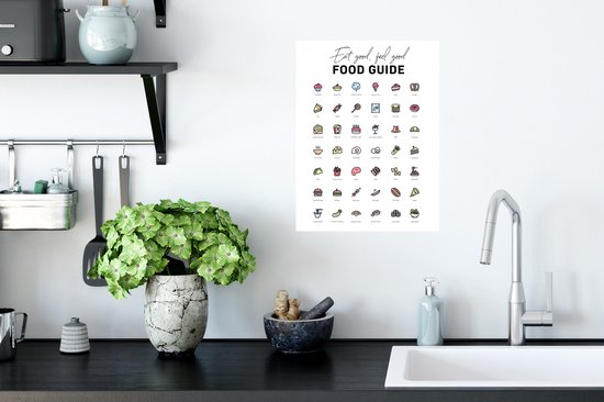 Stickers muraux - Cuisine - Nourriture - Nourriture - 30x40 cm - Film Adhésif - Cadeau pour femme