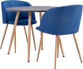 Decoways - 3-delige Eethoek stof blauw