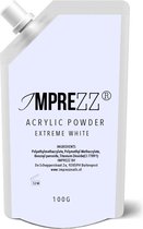 IMPREZZ® acrylpoeder Refill - acrylic Extreme White 100 gr. - Wit