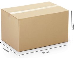 Verzenddoos - Vouwdoos - Kartonnen dozen - 305 x 220 x 150mm - 30 stuks