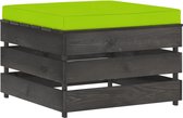 Decoways - Hocker sectioneel met kussen grijs geïmpregneerd hout