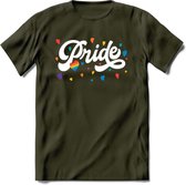 Pride T-Shirt | Grappig LHBTIQ+ / LGBTQ / Gay / Homo / Lesbi Cadeau Shirt | Dames - Heren - Unisex | Tshirt Kleding Kado | - Leger Groen - M