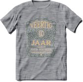 40 Jaar Legendarisch Gerijpt T-Shirt | Mos - Ivoor | Grappig Verjaardag en Feest Cadeau Shirt | Dames - Heren - Unisex | Tshirt Kleding Kado | - Donker Grijs - Gemaleerd - L