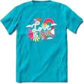 Love is Love | Pride T-Shirt | Grappig LHBTIQ+ / LGBTQ / Gay / Homo / Lesbi Cadeau Shirt | Dames - Heren - Unisex | Tshirt Kleding Kado | - Blauw - L