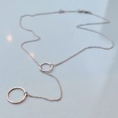 Layerketting | Collier | cirkel | AG925 | rosekleurig