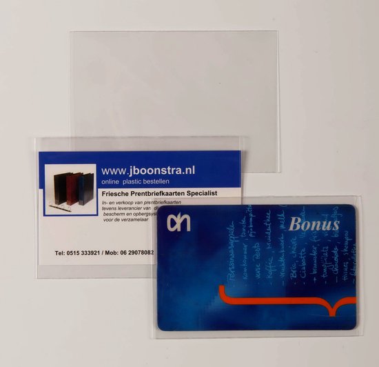 100 insteekhoezen voor visitekaartjes, afmeting 58 x 88 mm PP  beschermhoezen voor o.a.... | bol.com