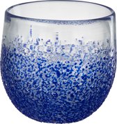 J-Line Theelichthouder Glas Blauw