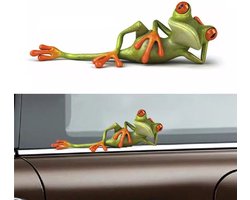 GoedeDoelen.Shop | (Auto) Sticker Relaxing Frog | Autosticker | Kikker Sticker | Scootersticker | Wandsticker | Laptopsticker | Weerbestendig | Kikker |