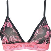 Calvin Klein dames flower ck one unlined triangle zwart & roze - L