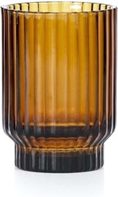 XLBoom Volta Vaas - Glas - Voor Binnen - Amber - 9 × 9 × 13 cm