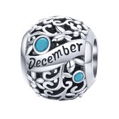 Geboortesteen maand December bedel | Hemels blauw zirkonia | bedels beads cadeau | Zilverana | geschikt voor Biagi , Pandora , Trollbeads armband | 925 zilver