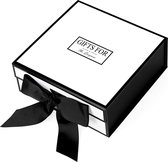 Gift Box Deksels Grote JiaWei - 33x31x11.5cm Lege Retro Lintdozen kunnen Snoepjes Chocolade Sieraden als Cadeaus voor Baby Kids Mannen Inclusief Wenskaart en Weefselpapier (wit) Gepersonalise