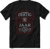 30 Jaar Legendarisch Gerijpt T-Shirt | Rood - Grijs | Grappig Verjaardag en Feest Cadeau Shirt | Dames - Heren - Unisex | Tshirt Kleding Kado | - Zwart - 3XL