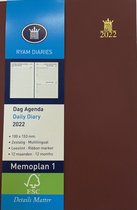 Ryam - Bureau Agenda - Memoplan 1 - 2022 - Bordeaux - Dag per Pagina - 10,5x16cm