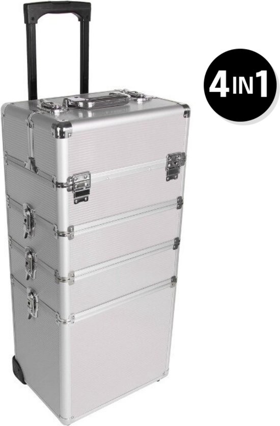 twaalf oosters Vacature BrightWise® Professionele Visagie Kappers Koffer Trolley - Make Up Koffer  Trolley -... | bol.com