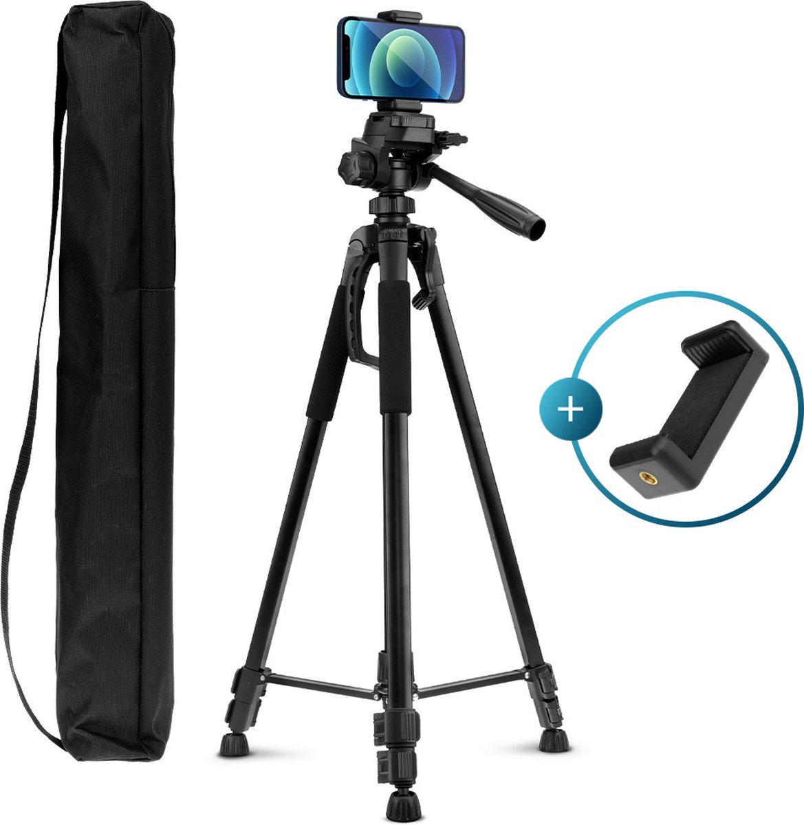 Trépied Support de téléphone pliable 125cm pour selfie, vidéo