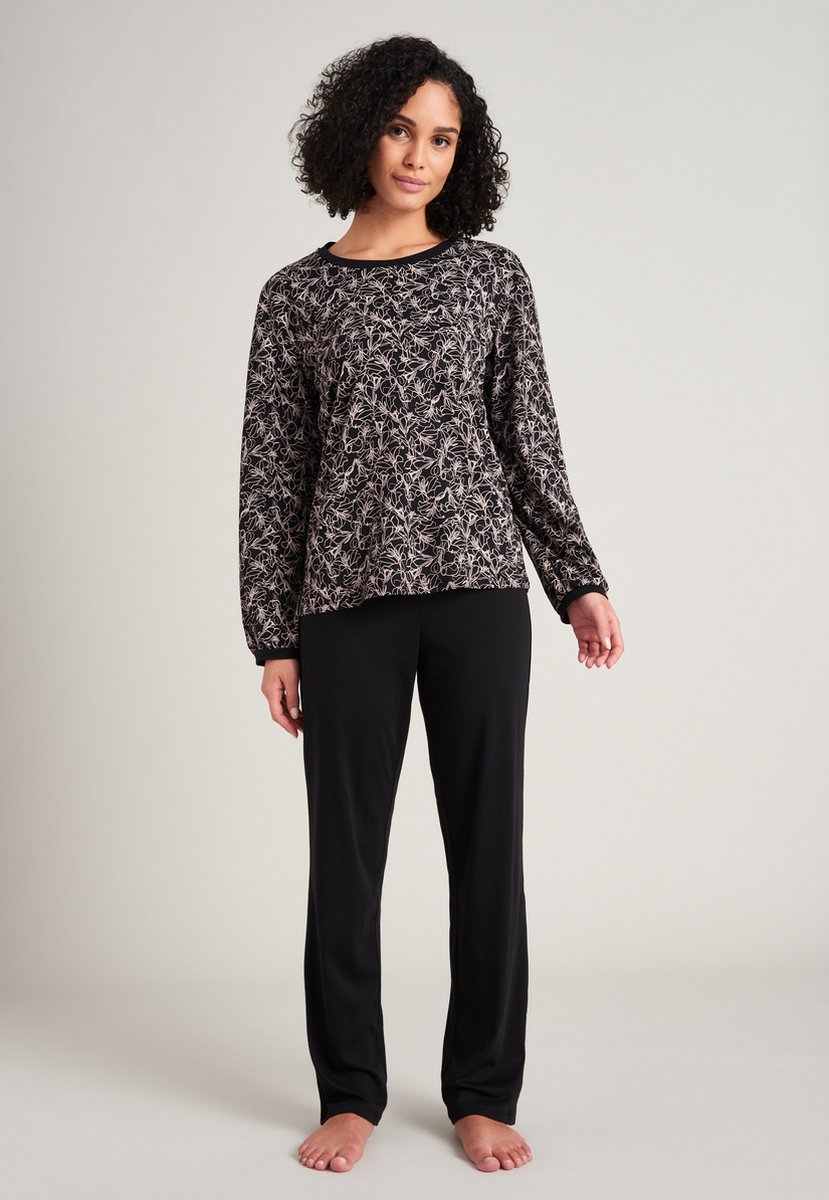Schiesser Simplicity – Pyjama – 175544 – Black Print - 46 zwart