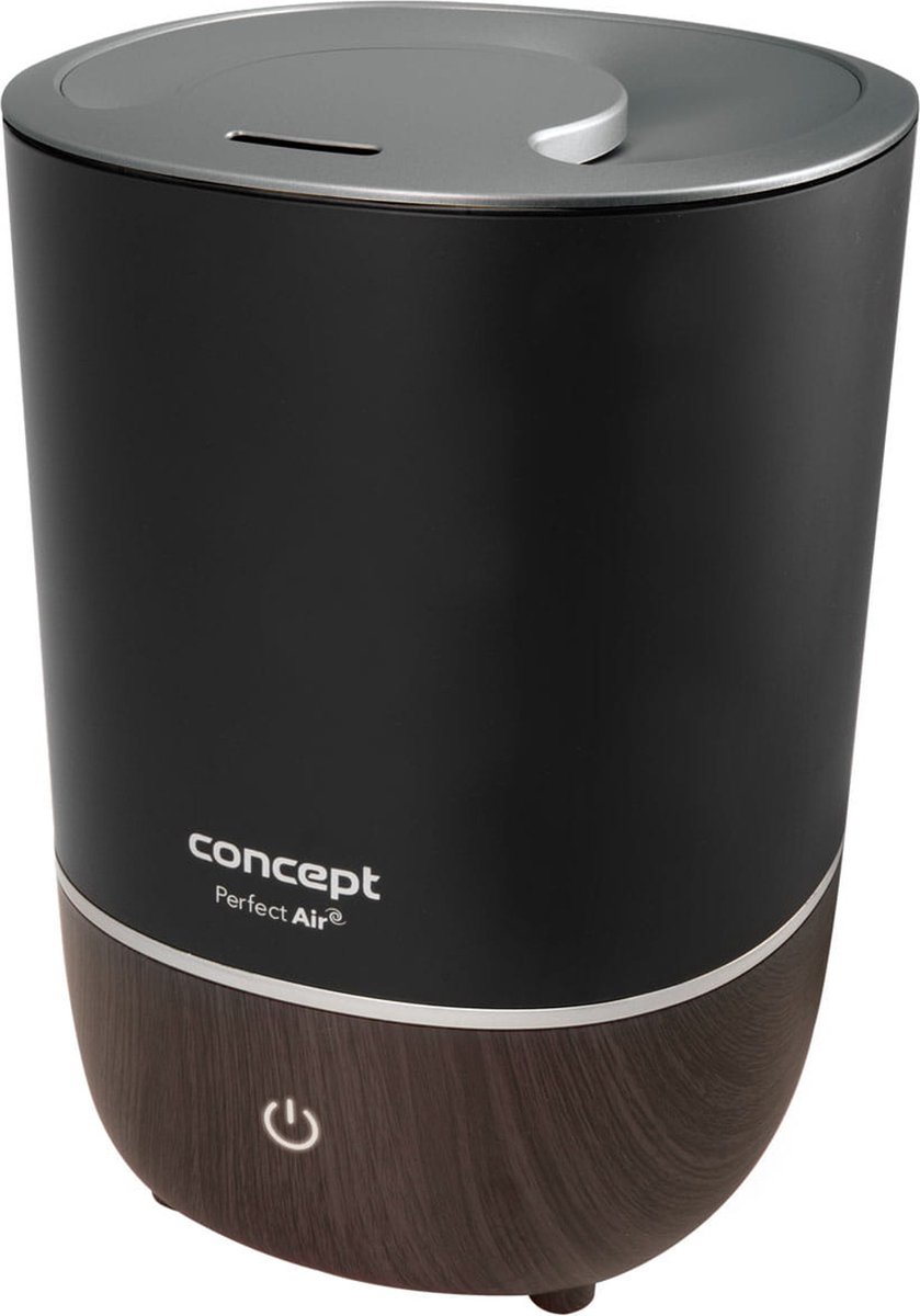 Perfect Air - Luchtbevochtiger Aromatherapie / Diffuser 4 liter - 3 niveaus van stoom intensiteit / Geschikt voor kamers tot 30 m2 (Zwart)