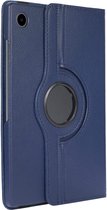 HB Hoes Geschikt voor Samsung Galaxy Tab A8 2021 10.5 inch Donker Blauw & Glazen Screenprotector - Draaibare Tablet Case met Standaard