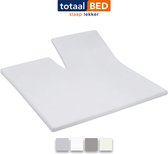 totaalBED Hoeslaken Splittopper - 140x200 - Lichtgrijs - 100% katoensatijn - enkele split