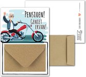 Geldkaart met mini Envelopje -> Pensioen - No:06 (Motor rijden-Pensioen-Geniet ervan) - LeuksteKaartjes.nl by xMar