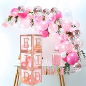 Ramadan decoratie: Ballonnenbox Eid Mubarak - Rosé