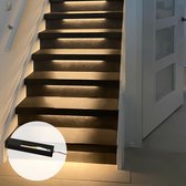 Trapverlichting COB ledstrip - 50cm - Warm Wit licht – Complete set voor max. 15 treden incl. zwart profiel
