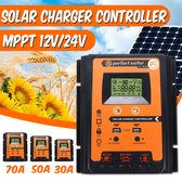Solar mppt laadregelaar Zonnepaneel - Batterijregelaar - Dual USB LCD-scherm - 12V/24V MPPT(50A) - Medium