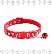 EPIN | Verstelbare dieren halsbandje | Voor Hond En Kat | Katten Halsbandje | Honden Halsbandje | Met Belletje | ROOD